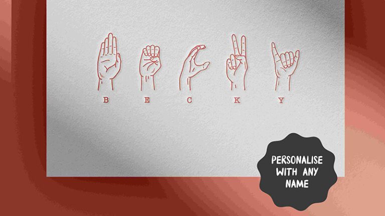 Personalised Sign Language cards sold in support of Breast Cancer Now